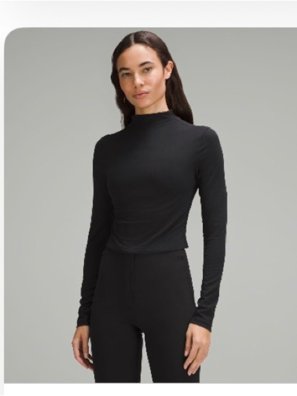 Lululemon All Aligned Mock-Neck Long-Sleeve Shirt Black Size 14